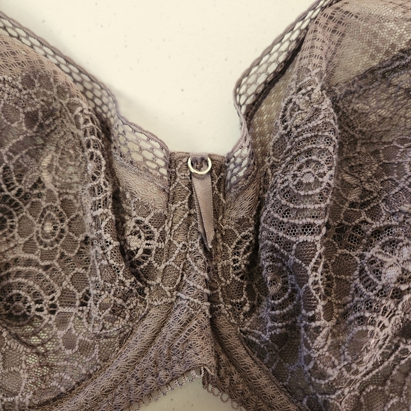 Freya Expression Plunge Lace Cup Bra AA5491 Unpadded Underwire Size 28J Shark - Picture 4 of 8